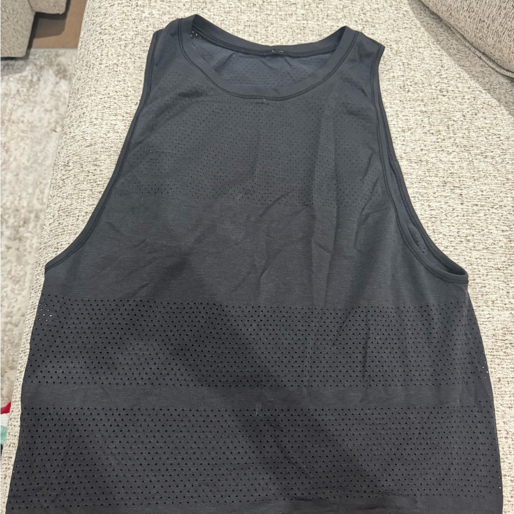 Black Sleeveless Athletic Lulu Tank Top